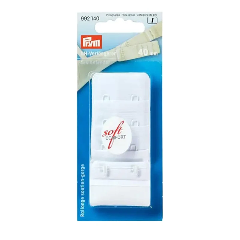 Prym BH-Verlängerungsstück 40 mm, 3 x 2 Haken, Weiß