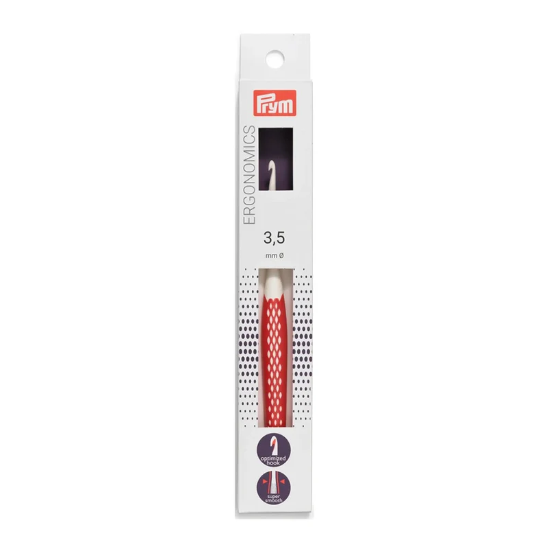Prym Häkelnadel, ergonomisch, 16 cm, 3,5 mm, Rot