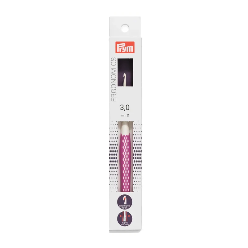 Prym Häkelnadel, ergonomisch, 16 cm, 3,0 mm, Fuchsia