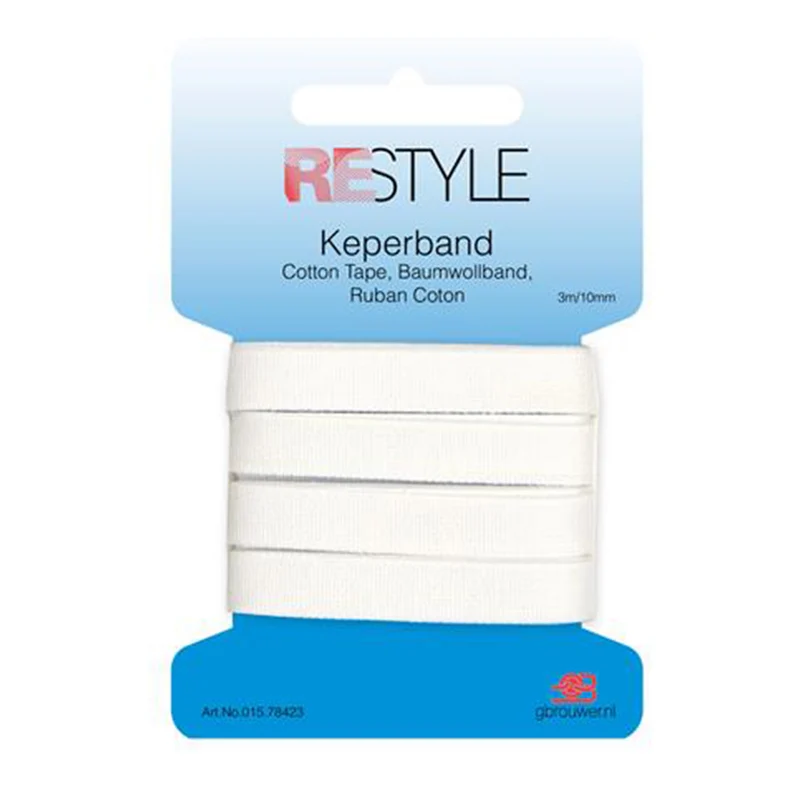Restyle Köperband 10 mm x 3 Meter 009 Weiß