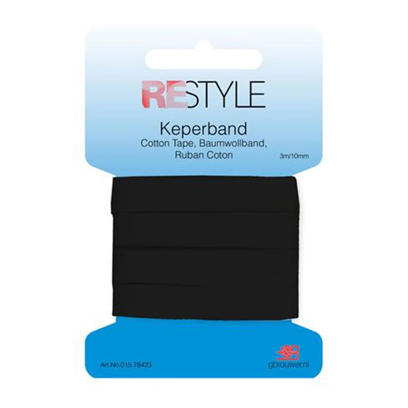 Restyle Köperband 10 mm x 3 Meter 000 Schwarz