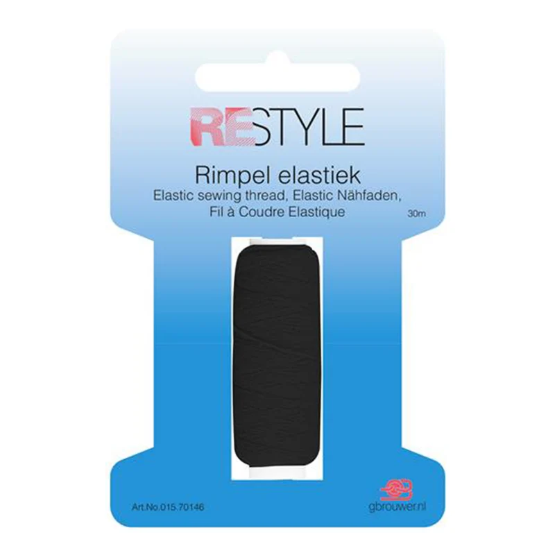 Restyle Faltengummiband 20 Meter 000 Schwarz