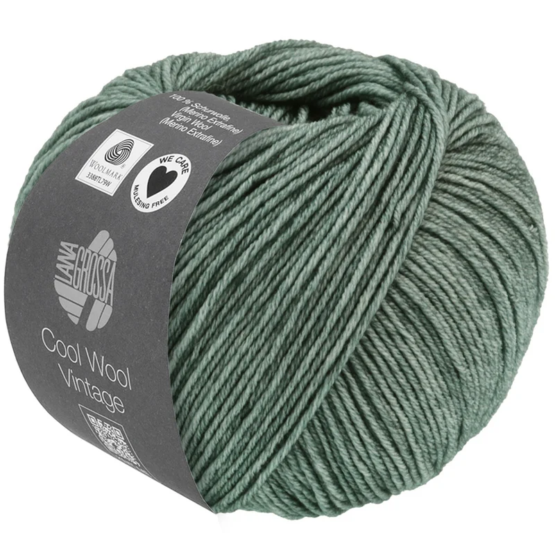 Lana Grossa Cool Wool Vintage 7368 Grün-Grau