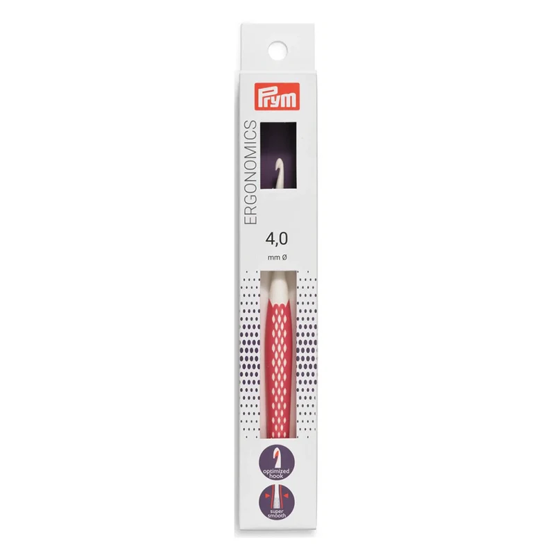 Prym Häkelnadel, ergonomisch, 16 cm, 4,0 mm, Altrosa