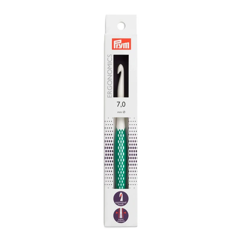 Prym Häkelnadel, ergonomisch, 17 cm, 7,00 mm, Blattgrün