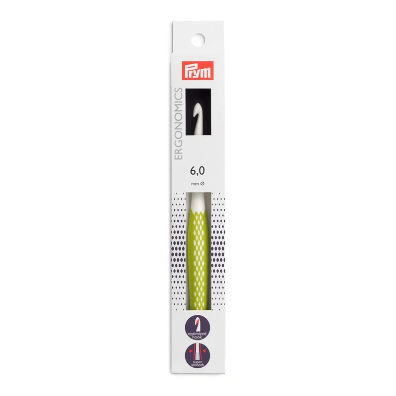 Prym Häkelnadel, ergonomisch, 17 cm, 6,00 mm, limettengrün