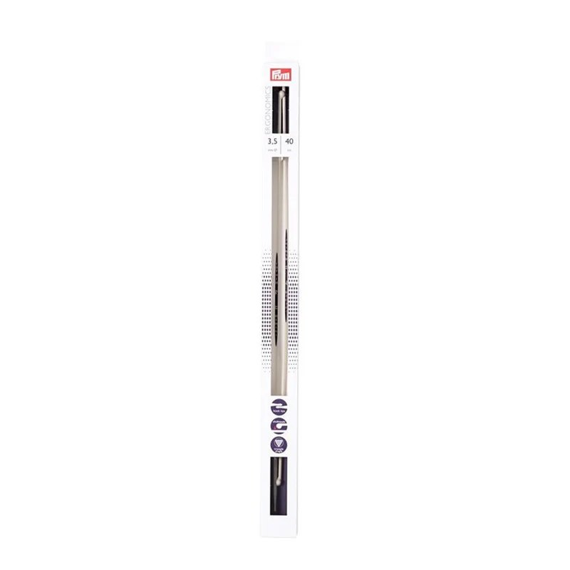 Prym Stricknadeln mit Knopf „Ergonomics“, 40 cm, 3,50 mm