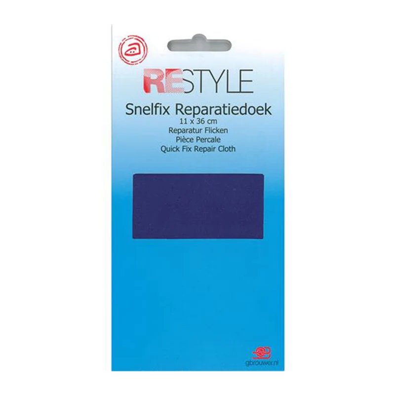 Restyle Snelfix Reparaturtuch 11 cm x 36 cm, aufbügelbar, 215, Blau