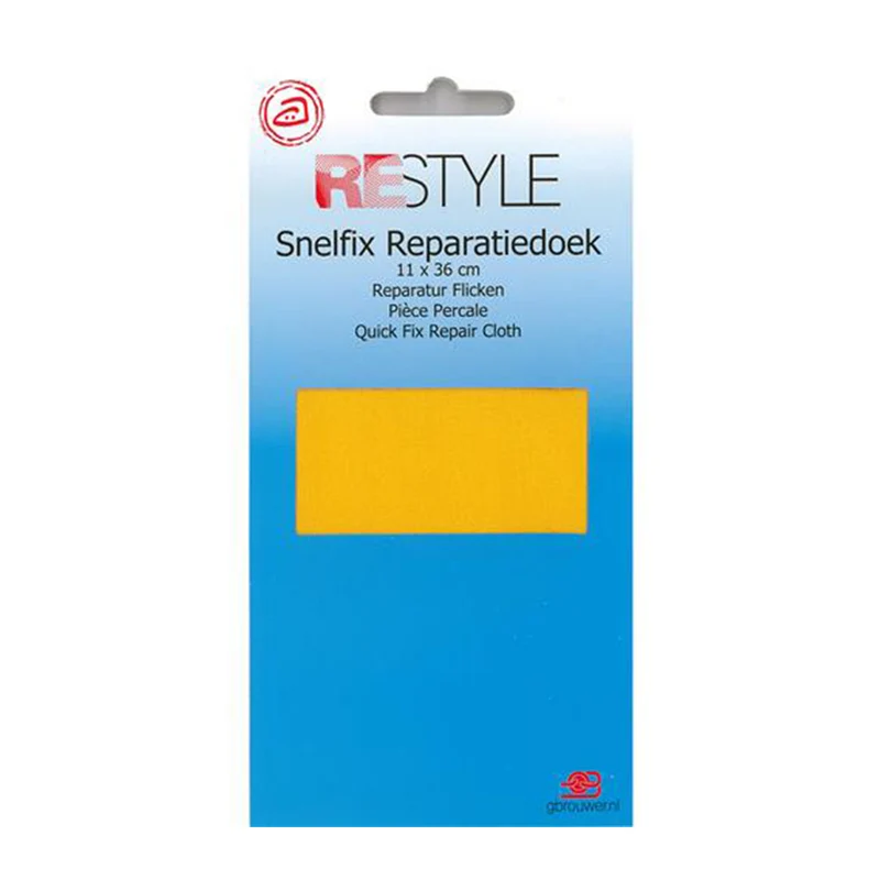 Restyle Snelfix Reparaturtuch 11 cm x 36 cm, aufbügelbar, 645, Gelb