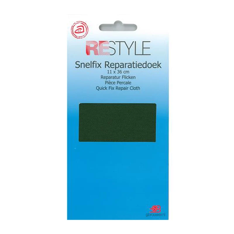 Restyle Snelfix Reparaturtuch 11 cm x 36 cm, zum Aufbügeln, 542 Olivgrün