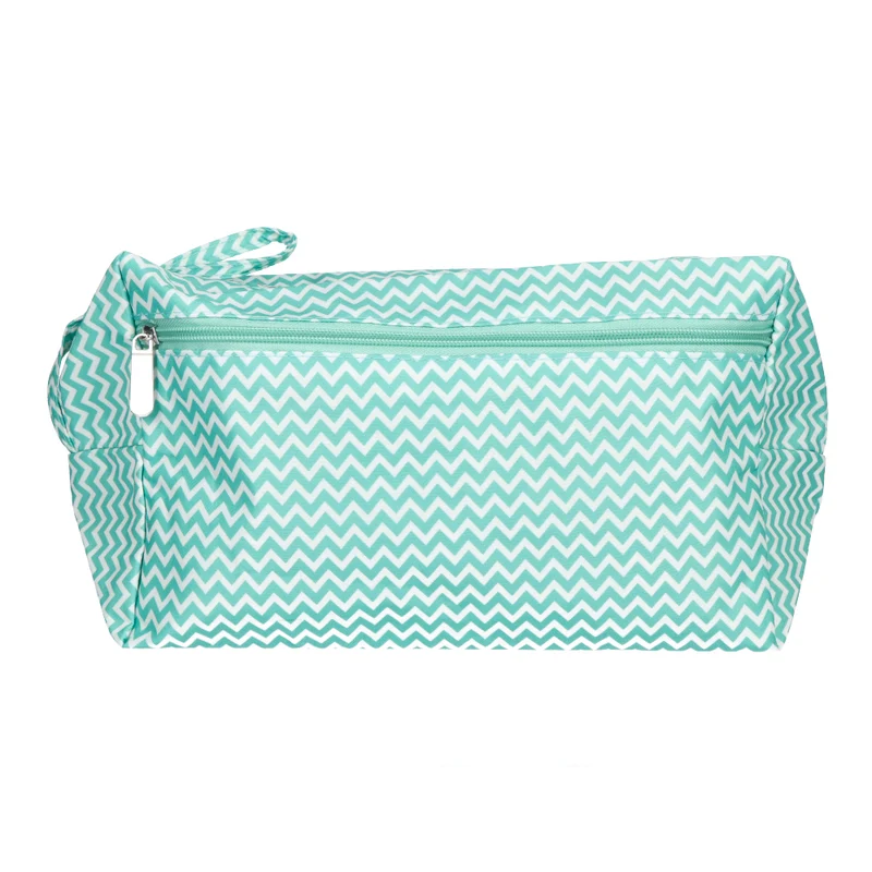 Wollplatz Häkeltasche, groß, weiß/mintfarbenes Muster, 29 x 12 x 17 cm