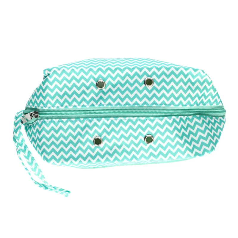 Wollplatz Häkeltasche, groß, weiß/mintfarbenes Muster, 29 x 12 x 17 cm