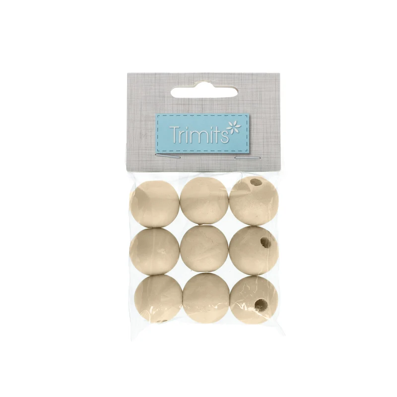 Trimits Holzperlen 25 mm (9 Stück)