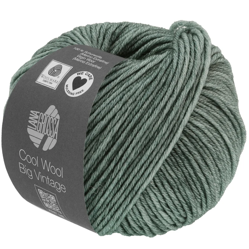 Lana Grossa Cool Wool Big Vintage 7168 Grün-Grau