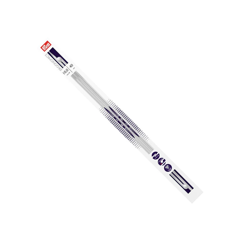 Prym Stricknadeln mit Knopf „Ergonomics“, 40 cm, 10,00 mm