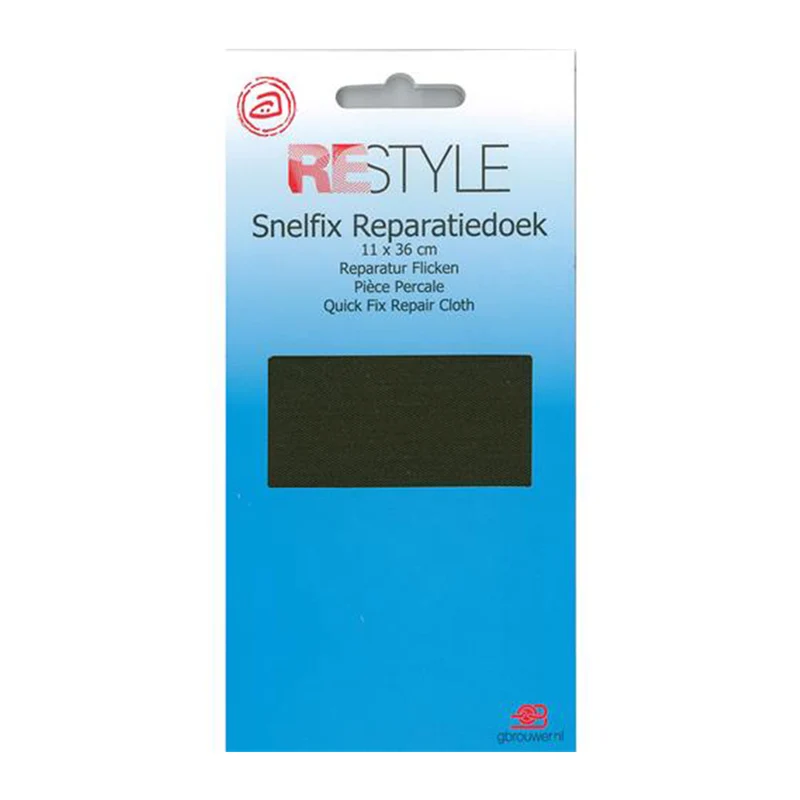 Restyle Snelfix Reparaturtuch 11 cm x 36 cm, zum Aufbügeln, 461 Dunkelgrün