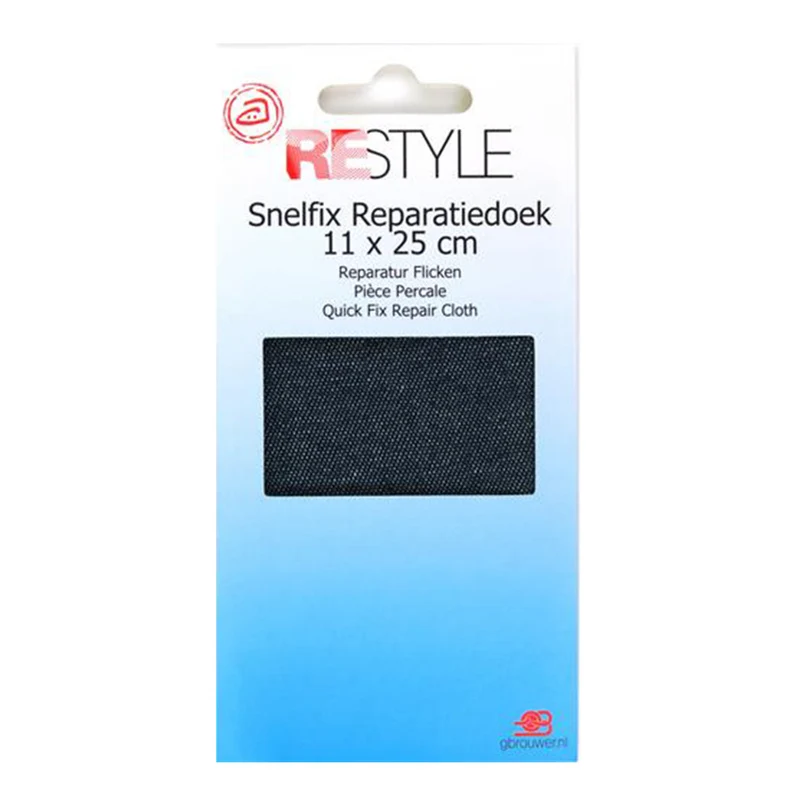 Restyle Snelfix Reparaturflicken für Jeans 11 cm x 36 cm, zum Aufbügeln, 210 Denim-Blau