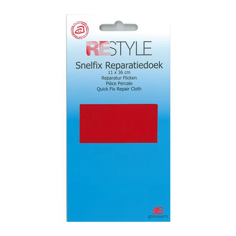 Restyle Snelfix Reparaturtuch 11 cm x 36 cm, aufbügelbar, 722 Rot