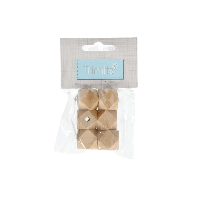 Trimits Holz-Geo-Perlen 20 mm (6 Stück)