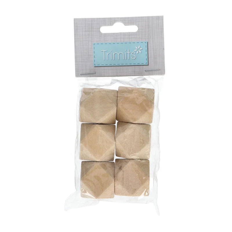 Trimits Holz-Geo-Perlen 30 mm (6 Stück)