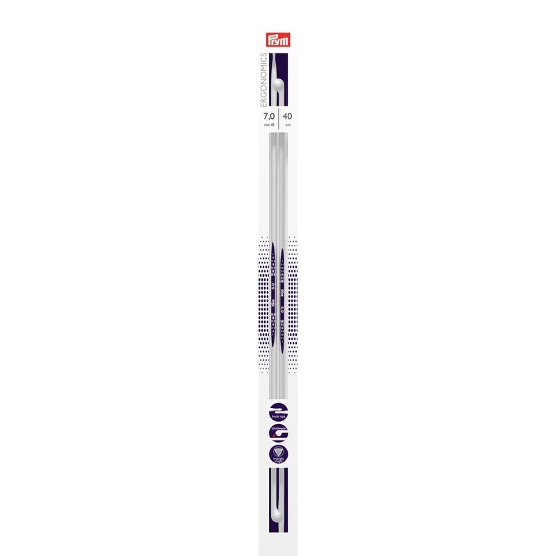 Prym Stricknadeln mit Knopf „Ergonomics“, 40 cm, 7,00 mm
