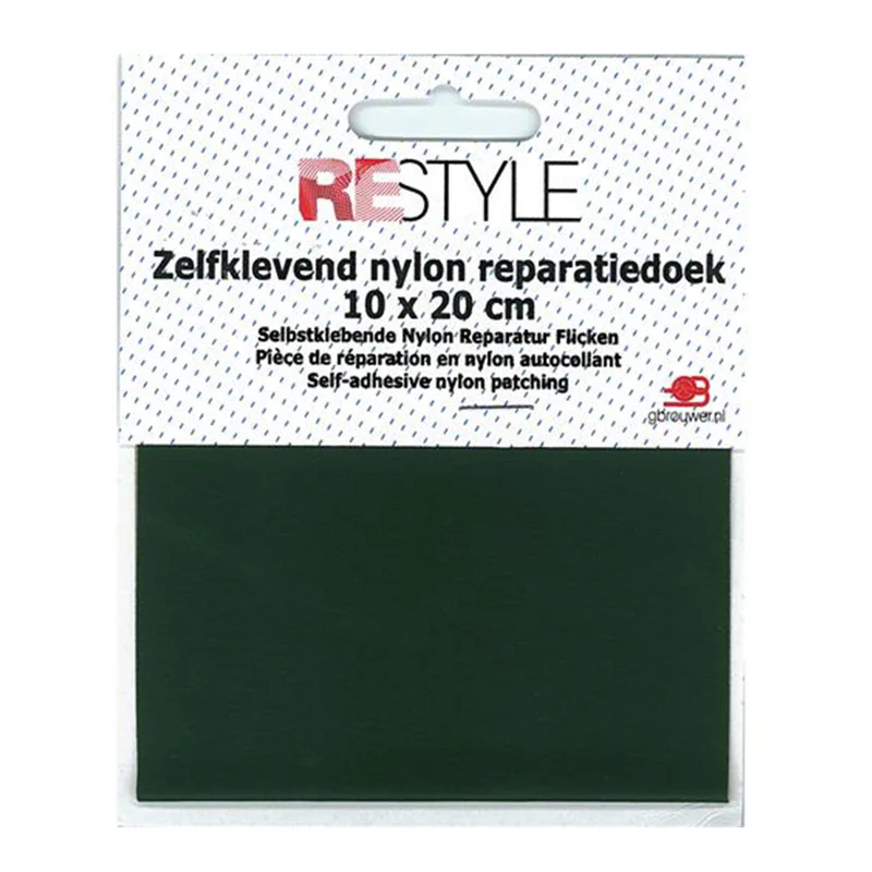 Restyle-Reparaturflicken aus Nylon, 10 cm x 20 cm, selbstklebend, 461, Dunkelgrün