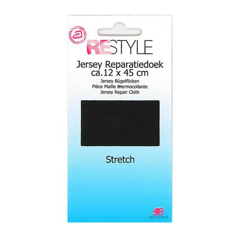 Restyle Jersey-Flicken 12 cm x 45 cm 000 Schwarz