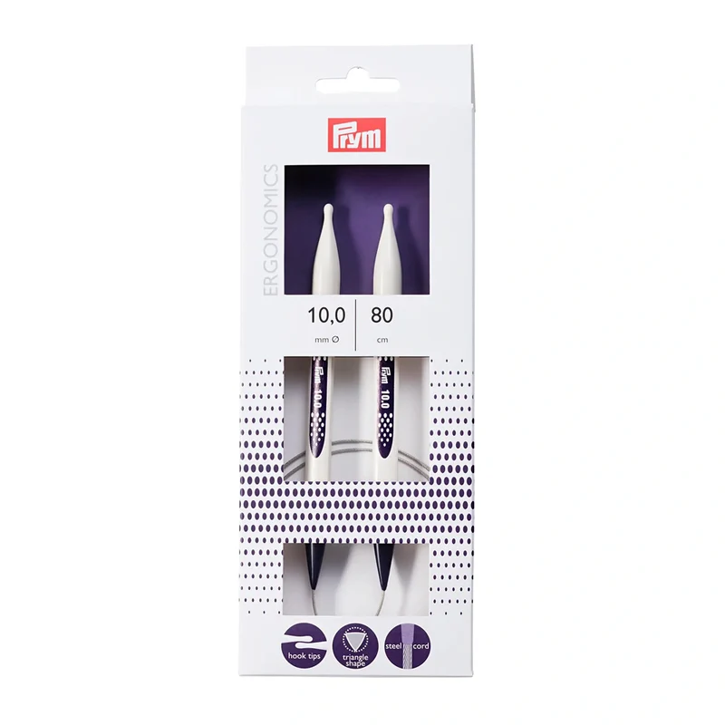 Prym Rundstricknadel, ergonomisch, 80 cm, 10,00 mm