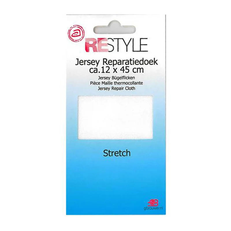 Restyle Jersey-Flicken 12 cm x 45 cm 089 Naturweiß