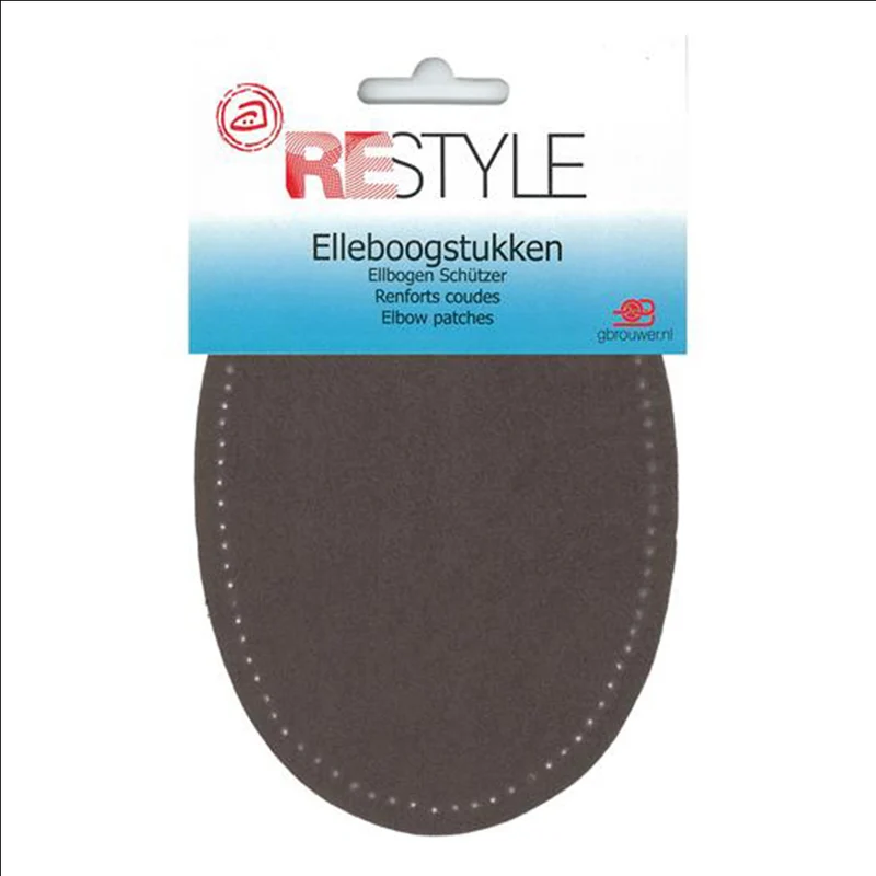 Restyle Ellbogenschoner aus Suèdine 14 cm x 9,5 cm, zum Aufbügeln, 002 Grau