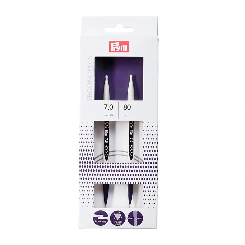 Prym Rundstricknadel, ergonomisch, 80 cm, 7,00 mm