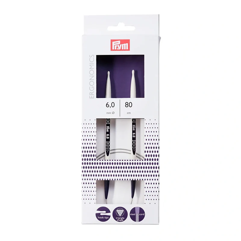 Prym Rundstricknadel, ergonomisch, 80 cm, 6,00 mm