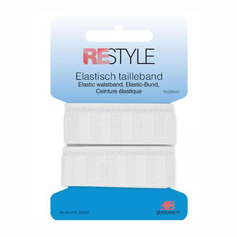 Restyle Elastischer Bund 25 mm x 1 Meter 009 Weiß