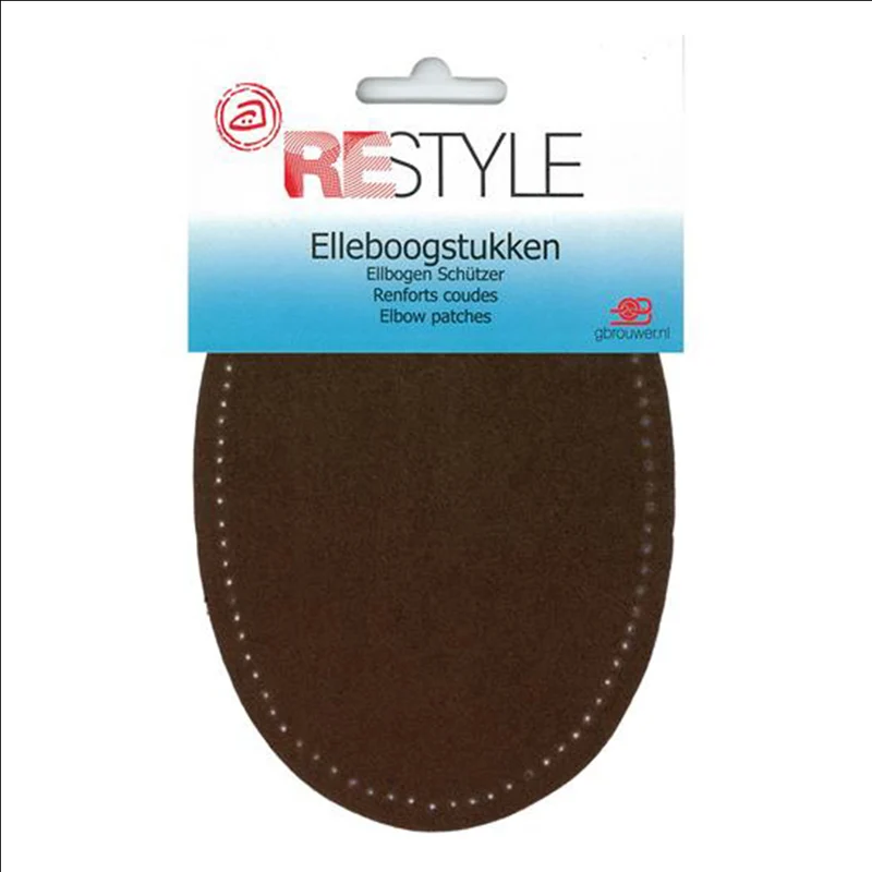 Restyle Ellbogenschoner aus Suèdine 14 cm x 9,5 cm, zum Aufbügeln, 881, Braun