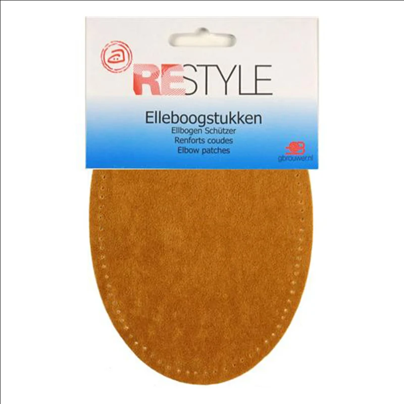 Restyle-Ellbogenschützer aus Suèdine, 14 cm x 9,5 cm, zum Aufbügeln, 653