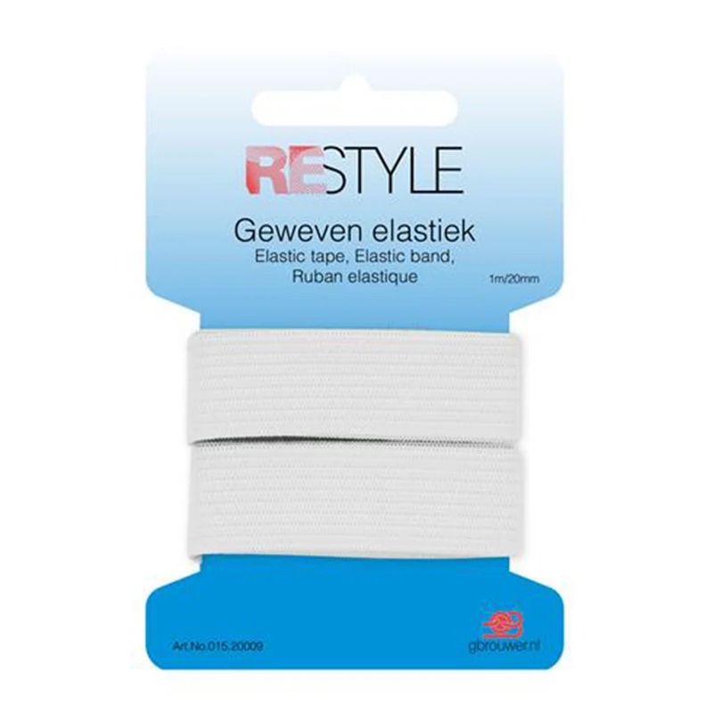 Restyle Gewebtes Gummiband 20 mm x 1 Meter 009 Weiß
