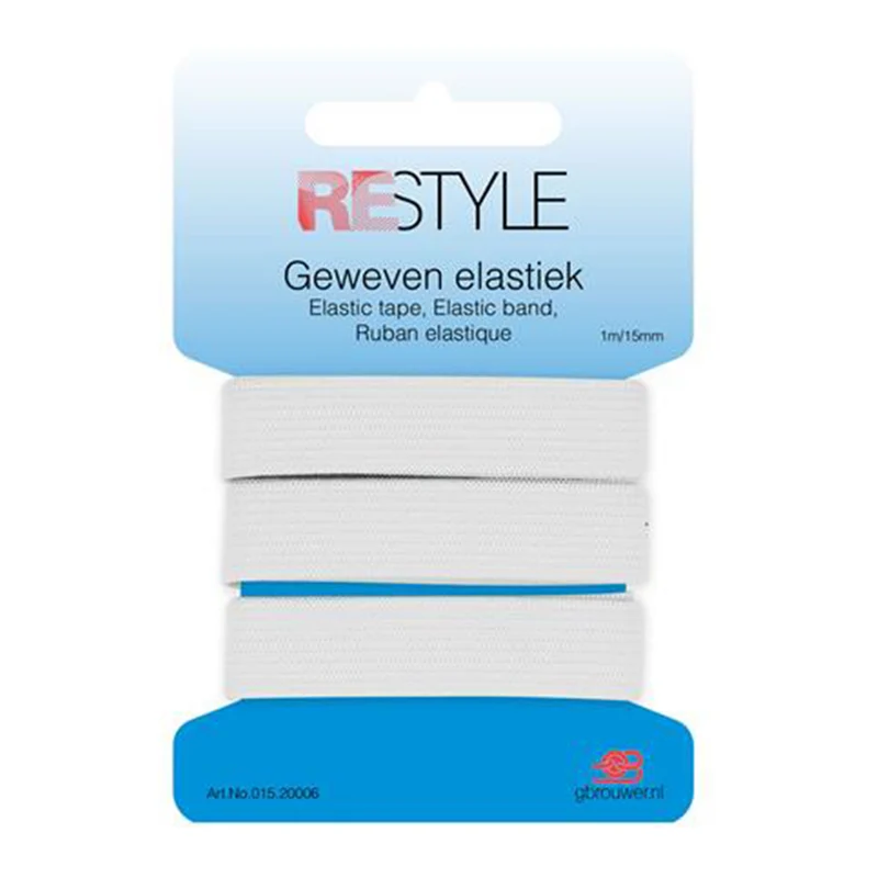Restyle Gewebtes Gummiband 15 mm x 1 Meter 009 Weiß