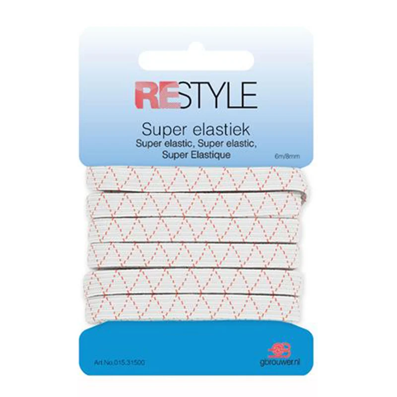 Restyle Super-Gummiband 8 mm x 6 Meter 009 Weiß