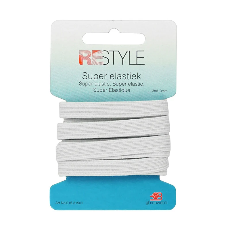 Restyle Super-Gummiband 10 mm x 3 Meter 009 Weiß