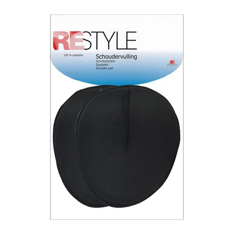 Restyle Schulterpolster Raglan, 10 mm dick, 000, Schwarz
