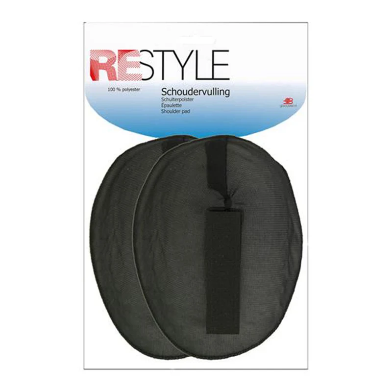 Restyle Schulterpolster Raglan mit Klettverschluss, 15 mm dick, 000, Schwarz