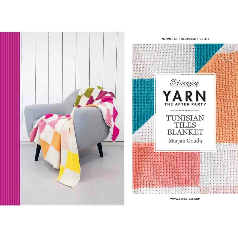 Yarn the Afterparty Nr. 68 – Häkelanleitung für eine Decke mit tunesischen Kacheln