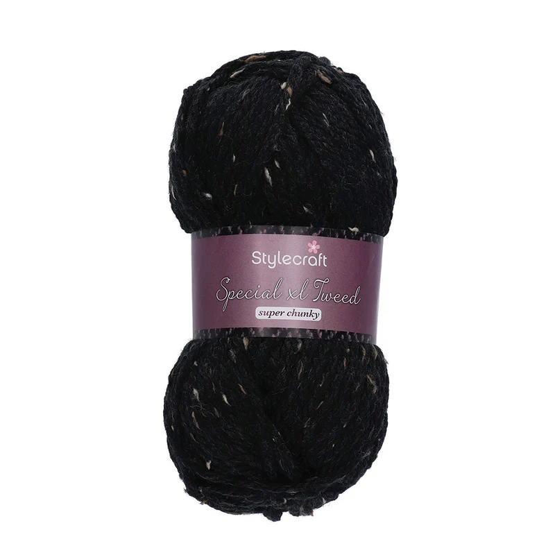 Stylecraft Special XL Tweed Super Chunky 1002 Schwarz