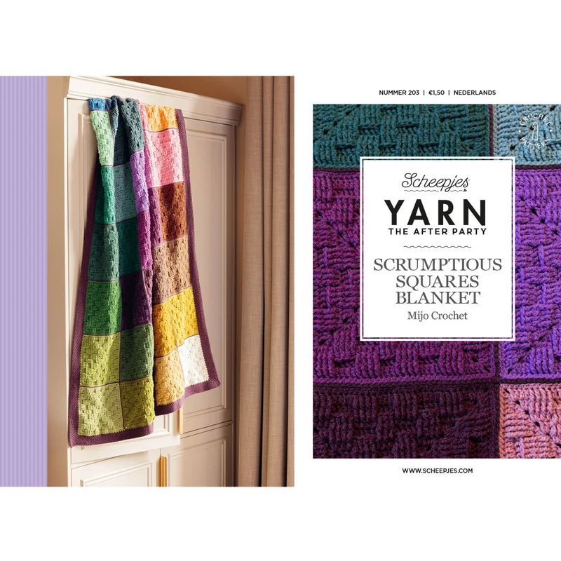 Yarn The After Party Nr. 203 „Scrumptious Squares“-Decke