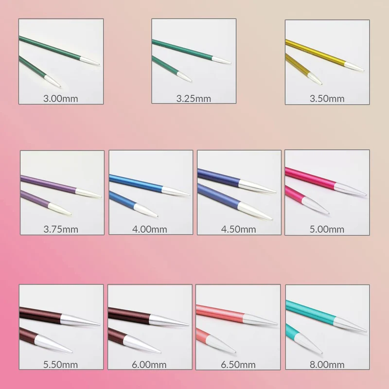 KnitPro Zing Special Regal-Set 10 cm, austauschbare Spitzen 3–8 mm