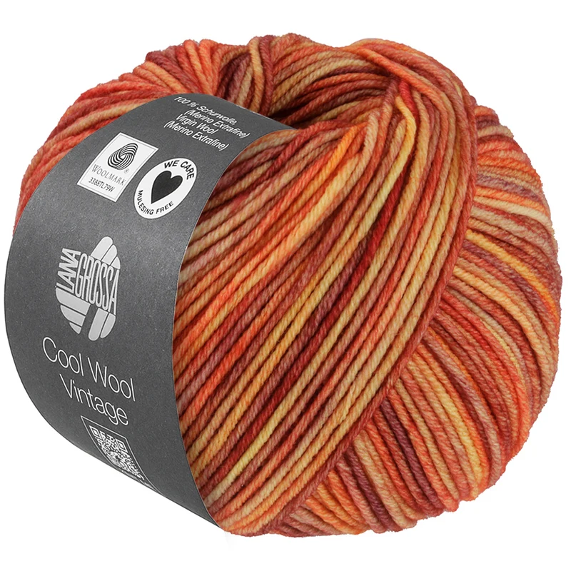 Lana Grossa Cool Wool Vintage 7388 Orange-Braun