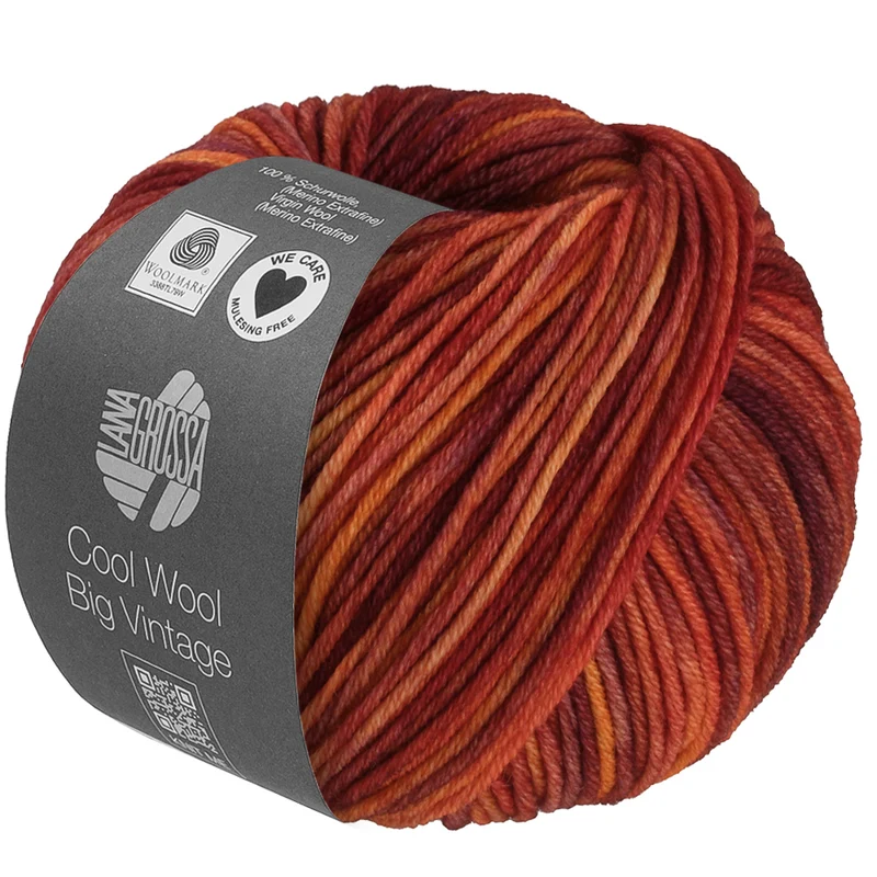 Lana Grossa Cool Wool Vintage Big 7188 Orange-Braun