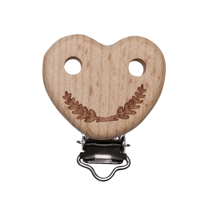 Go Handmade Schnullerclip aus Holz, Herz