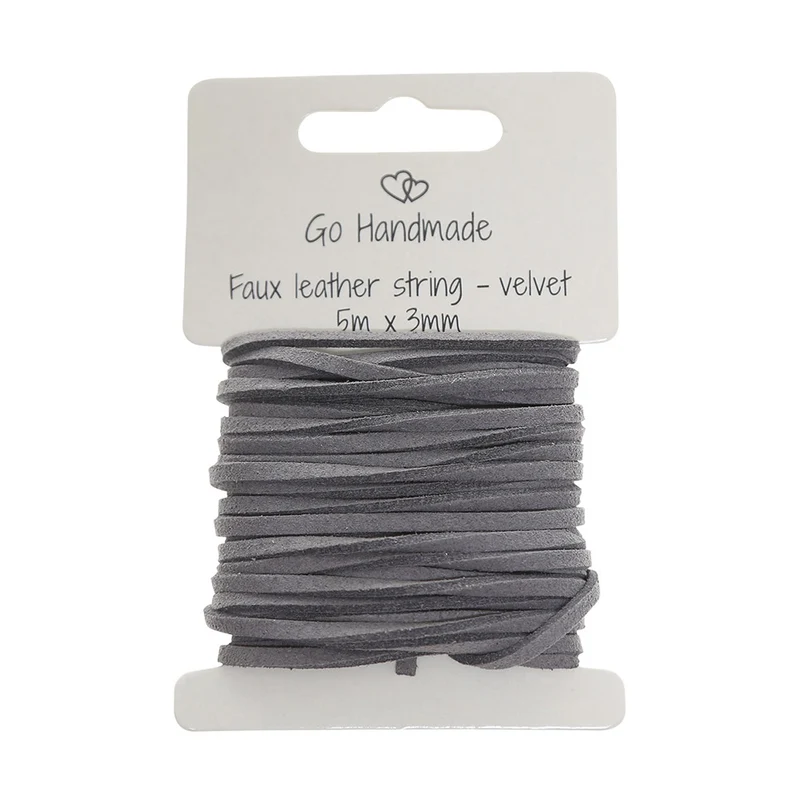 Go Handmade Samtband 5 m x 3 mm 52 Grau