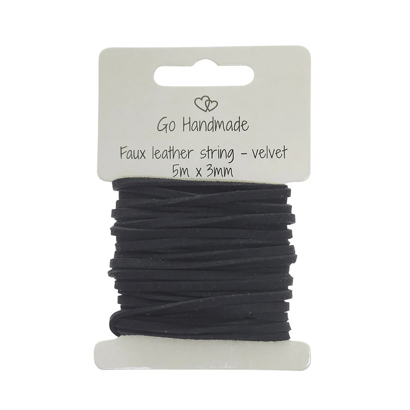Go Handmade Samtband 5 m x 3 mm 51 Schwarz